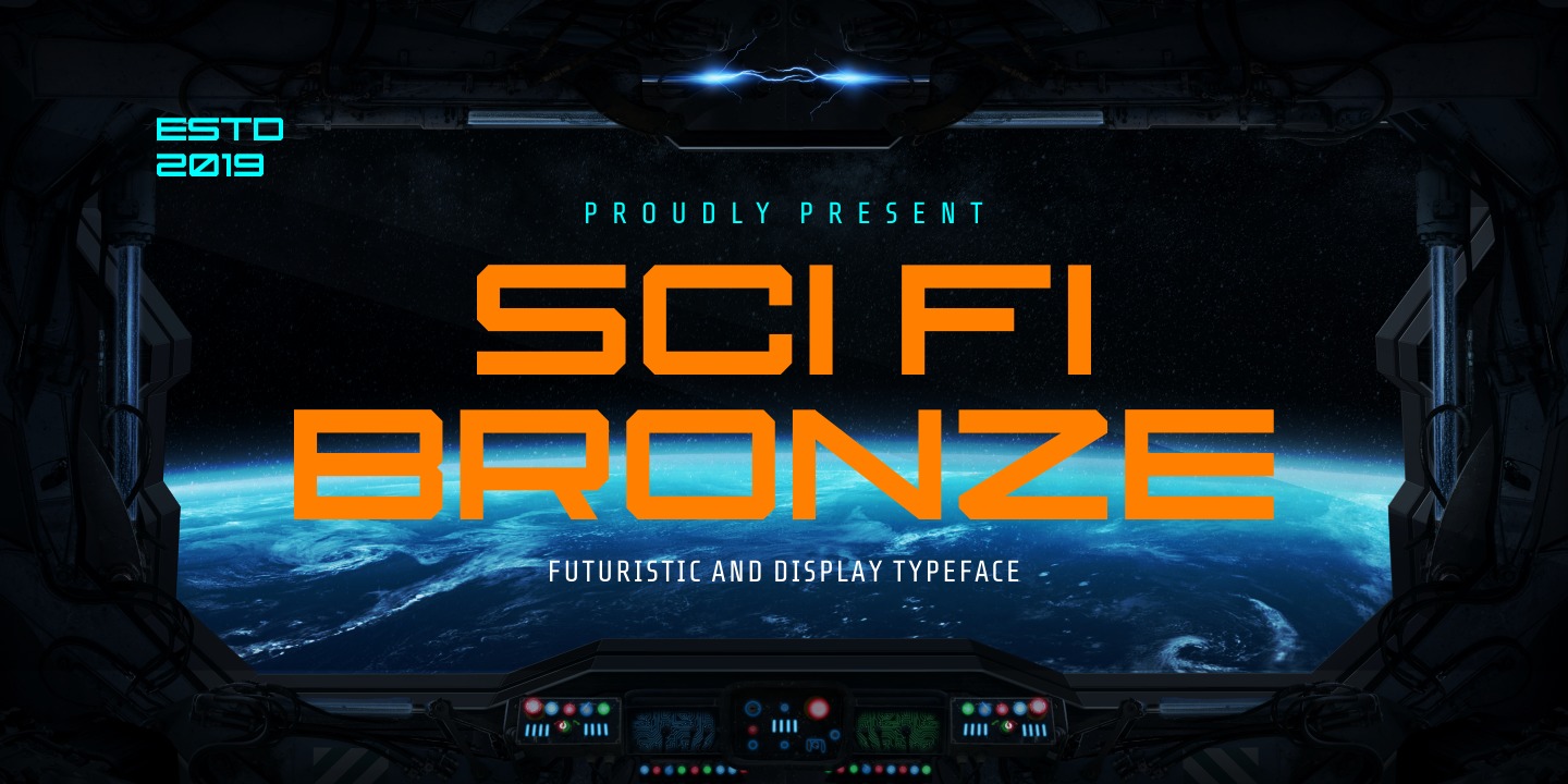 Przykład czcionki Sci Fi Bronze